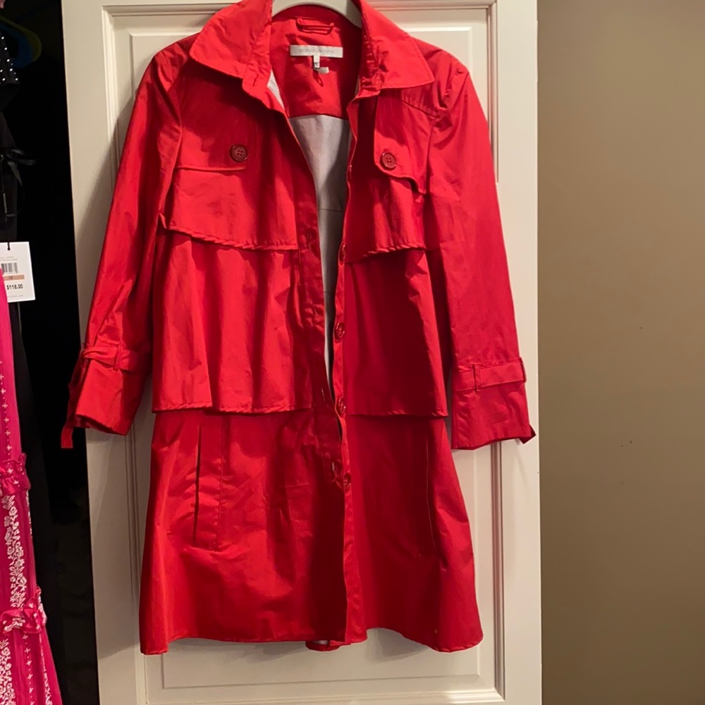 Red rain coat